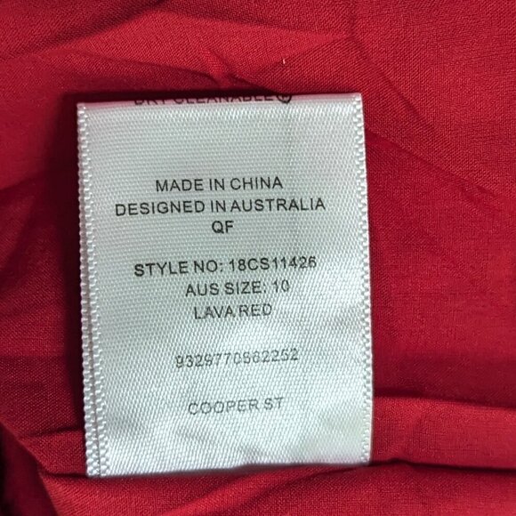 COOPER ST Red Lava Senorita High Neck Frill Mini Dress 6 US NEW - Picture 7 of 9